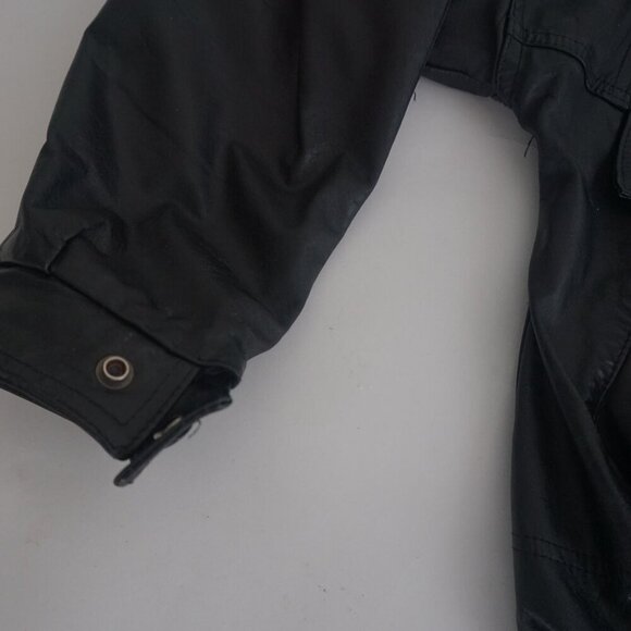 Vintage '80S Sears The Men'S Store Black Zip Up 100% Leather Bomber Jacket L - Picture 10 of 15